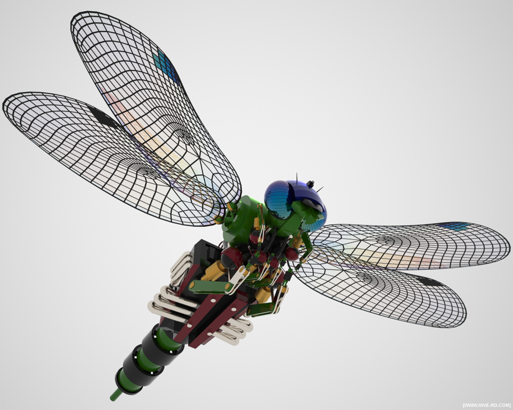 mechanical insect dragonfly flying