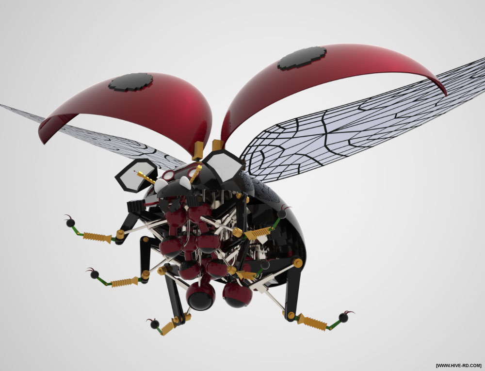 mechanical insect ladybird flying