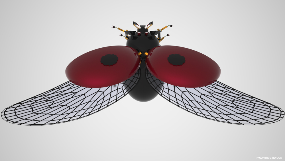 mechanical insect ladybird flying